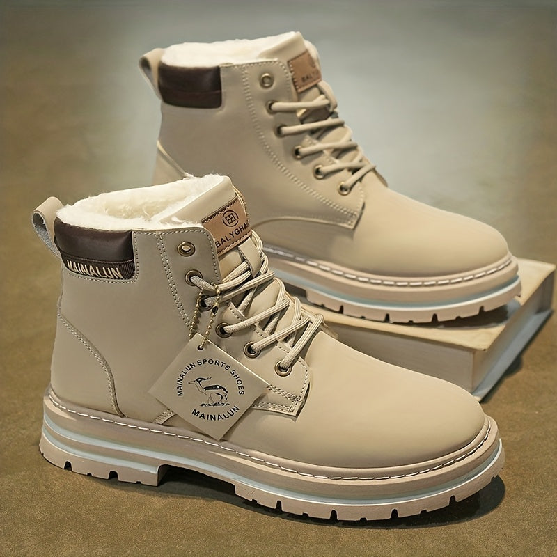 1 Pair Large Size High-Top Winter Snow Boots - Warm  Upper & PVC Sole, Heavy-Duty Traction for Ice/Ground, All-Terrain Outdoor Boots Suitable for Daily Wear, Commuting, and Winter Activities