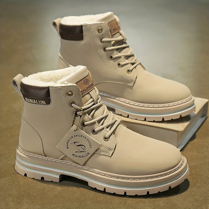 1 Pair Large Size High-Top Winter Snow Boots - Warm  Upper & PVC Sole, Heavy-Duty Traction for Ice/Ground, All-Terrain Outdoor Boots Suitable for Daily Wear, Commuting, and Winter Activities