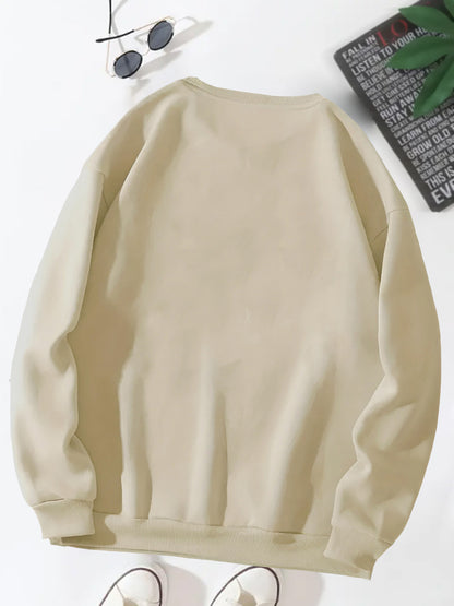 Men's Happy New Year Print Sweater - Champagne Glass & Confetti Design, Round Neck Casual Pullover, Machine Washable Winter Warmth, Comfortable Knit Sweater for Parties & Casual Attire (New Year's Eve Outfits) - Stylish Men's