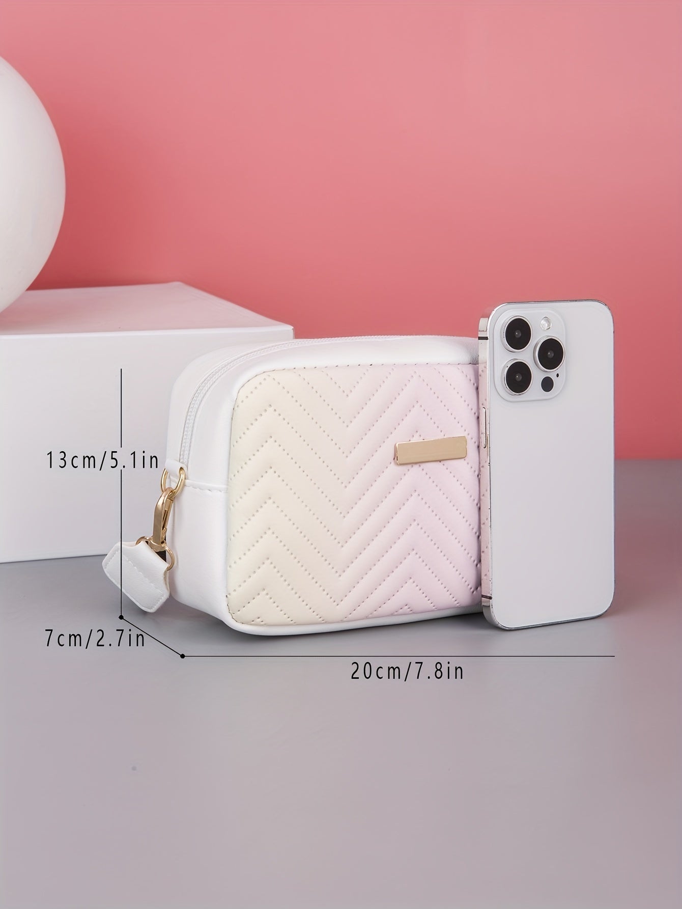 Fashion Gradient Quilted Crossbody պայուսակ, գերժամանակակից PU ուսի պայուսակ, կանացի նորաձև ձեռքի պայուսակ և դրամապանակ