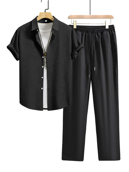 Men's Casual Shirt and Pants Set, Lightweight Summer Essentials