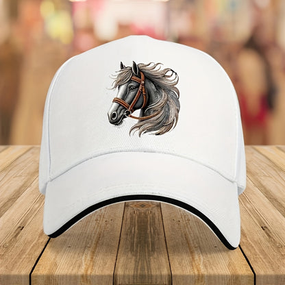 Vintage-Style Lightweight Baseball Cap with Horse Design