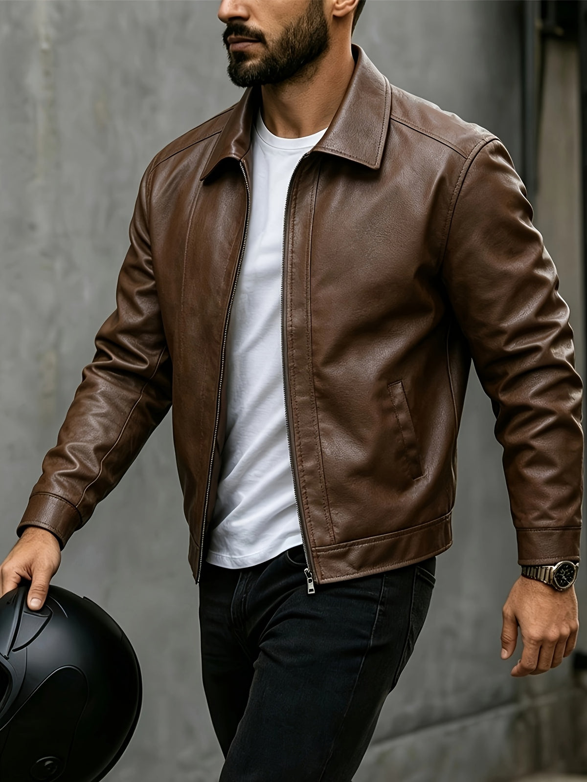 Men's Casual Zip-Up Softshell Jacket Lightweight Windproof