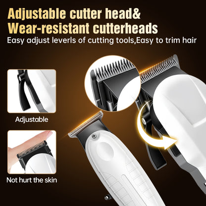 2pcs/3pcs Men's Electric Hair Clipper Set & Beard Trimmer Set. Home-use electric hair clipper + sculpting trimmer + reciprocating shaver. Haircutting, shaving, sculpting, and sideburn trimming. Christmas gift. for home, car,