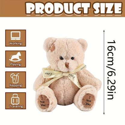 16Cm/6.29In Adorable Kawaii Teddy Bear Plush Toy - Gentle Stuffed Animal, Ideal for Christmas, Thanksgiving, Valentine'S Day, Birthdays, And Easter Presents