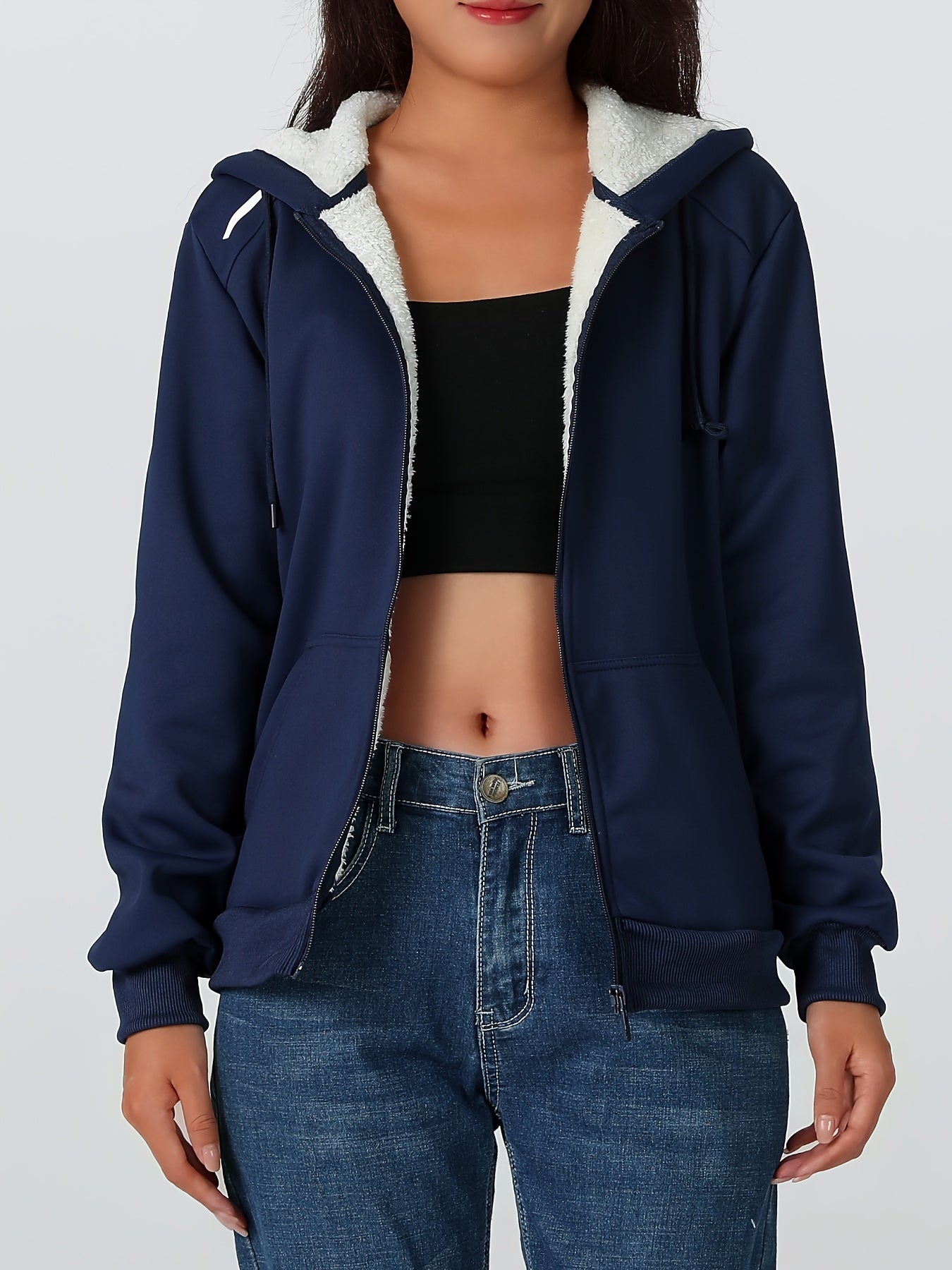 Կանացի ծանր ձմեռային բաճկոն - Ջերմամեկուսացված սառը եղանակի բաճկոն՝ ամբողջական կայծակաճարմանդով, մեծ առջևի գրպաններով - Մանուշակագույն վերնազգեստ առօրյա և պաշտոնական միջոցառումների համար - Ոչ ձգվող պոլիեսթերային գործվածք - Հեշտ խնամքի կանացի վերնազգեստ,