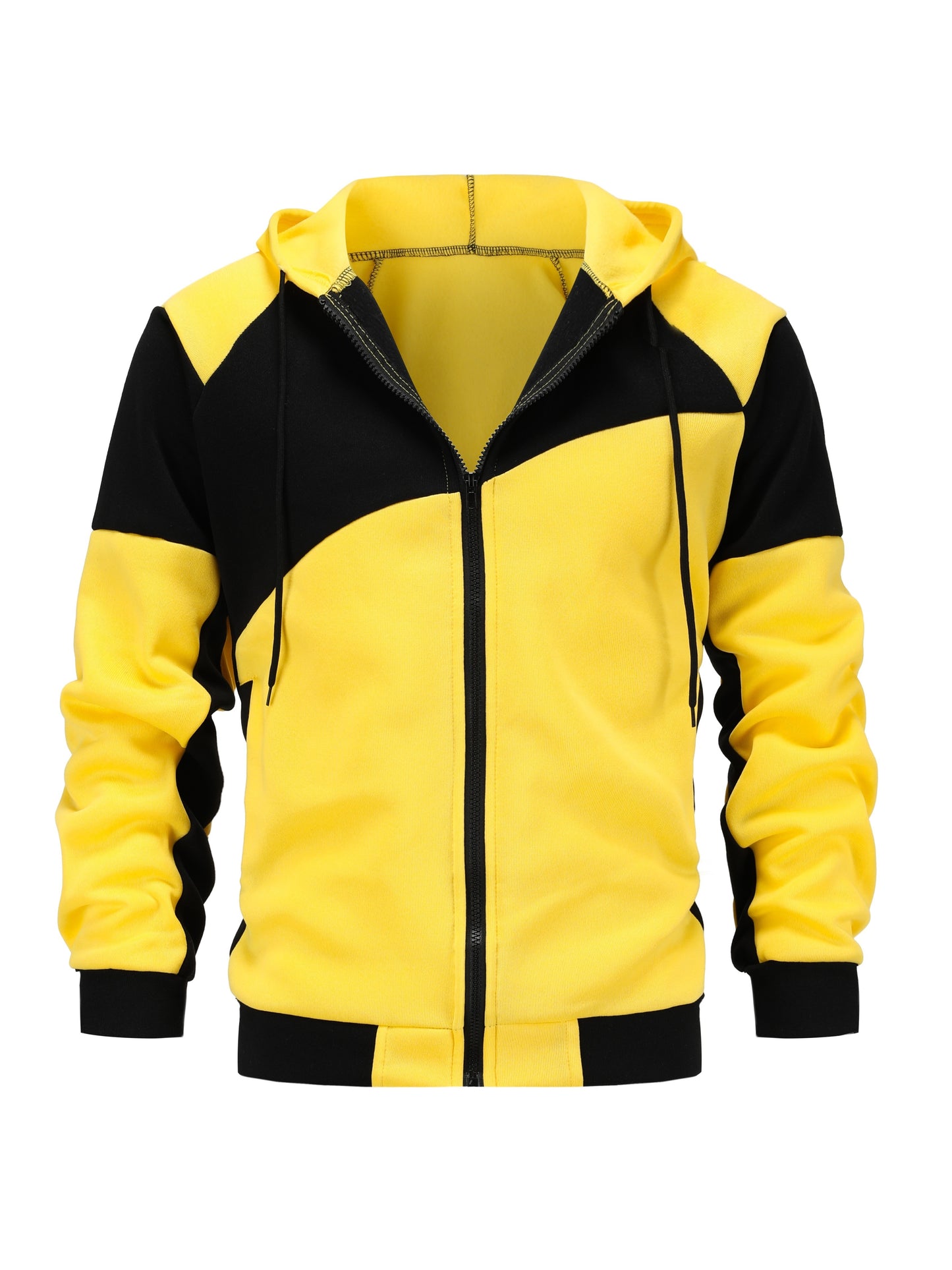 New Autumn and Winter Men's Zipper Design Hoodie Suit Fleece Hoodie Men's Casual Sports Suit