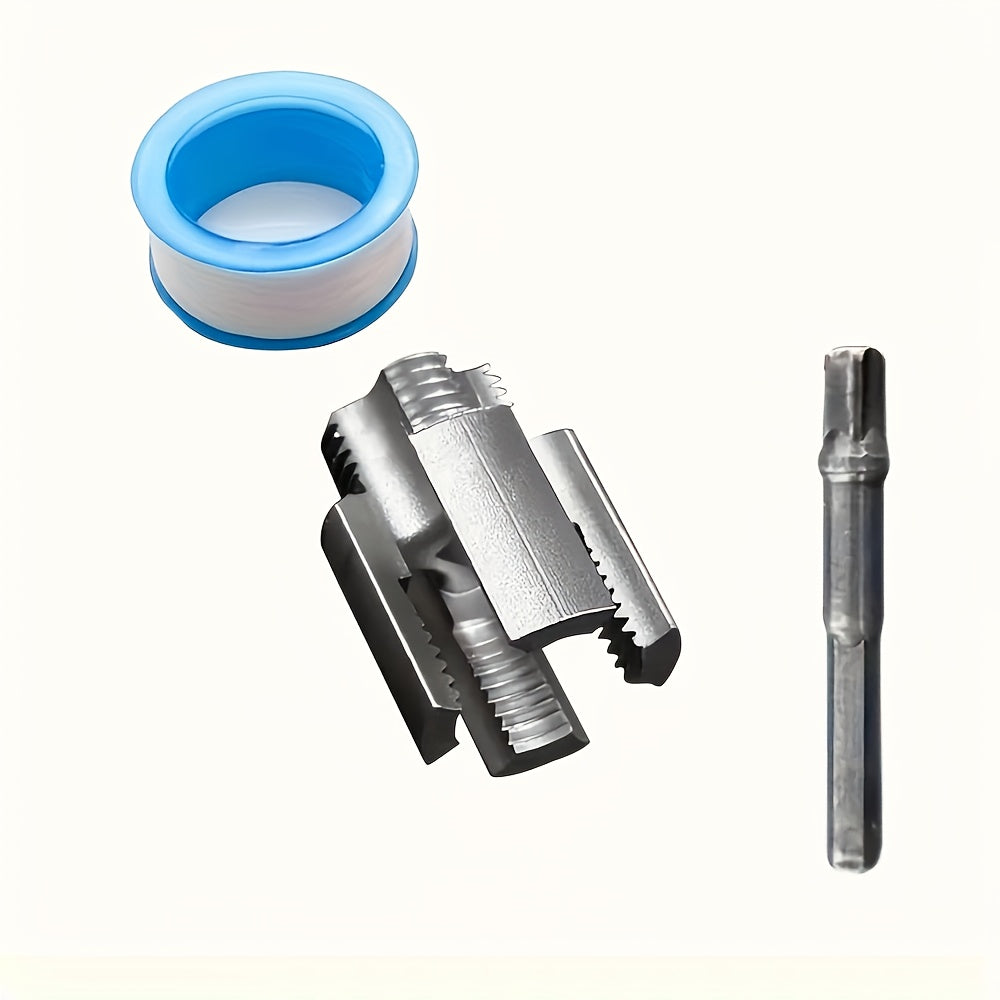 A Set of Three Pipe Threading Tools, Suitable for Processing 1/2 Inch PPR Internal And External Threads, Including Taps And Tools with Sealing Tape.