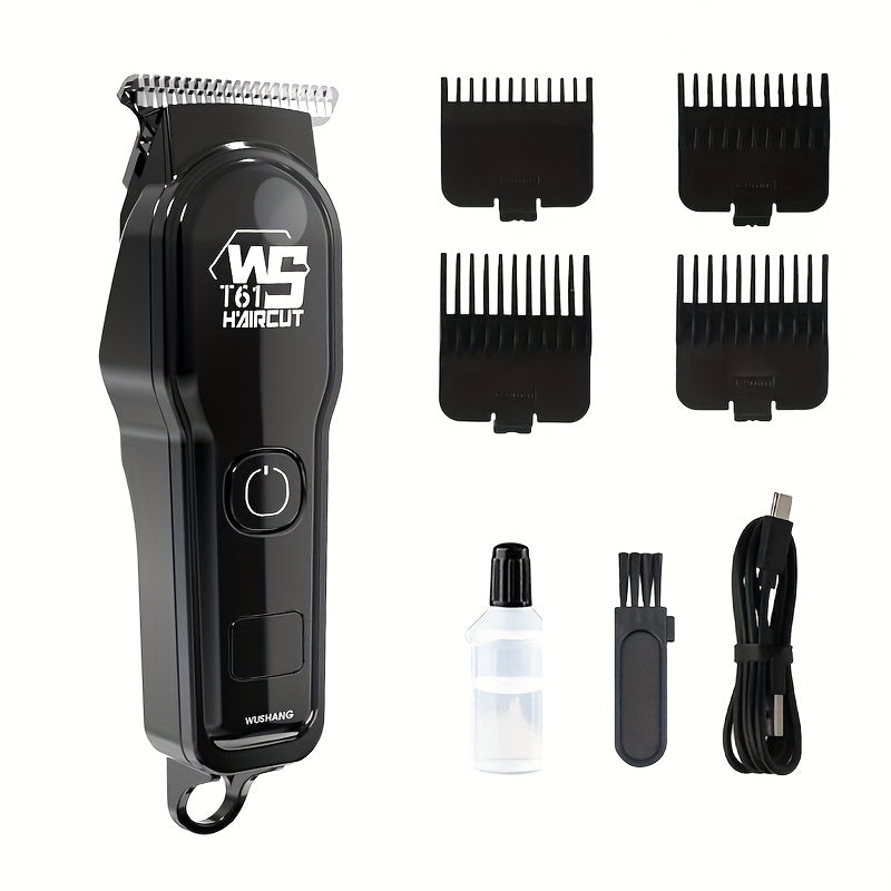 A Professional Men'S Electric Hair Clipper Set with an LED Display, an Electric Shaver, Four Guide Combs for Zero-Gap Cutting, a Small Brush, TYPE-C Charging, Perfect As a Gift for Men, Father'S Day Presents - ayq