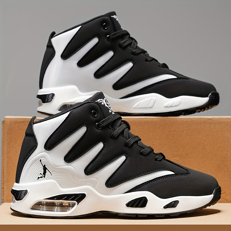 Men's High-Top Basketball Shoes - Heavy-Duty & Stable, Unisex Lace-Up Training Sneakers with Arch Texture and Sole - Ideal for Running, Fitness, Basketball, Walking - Spring/Summer Sneakers - Perfect Gift for Men - Lightweigh - ayq