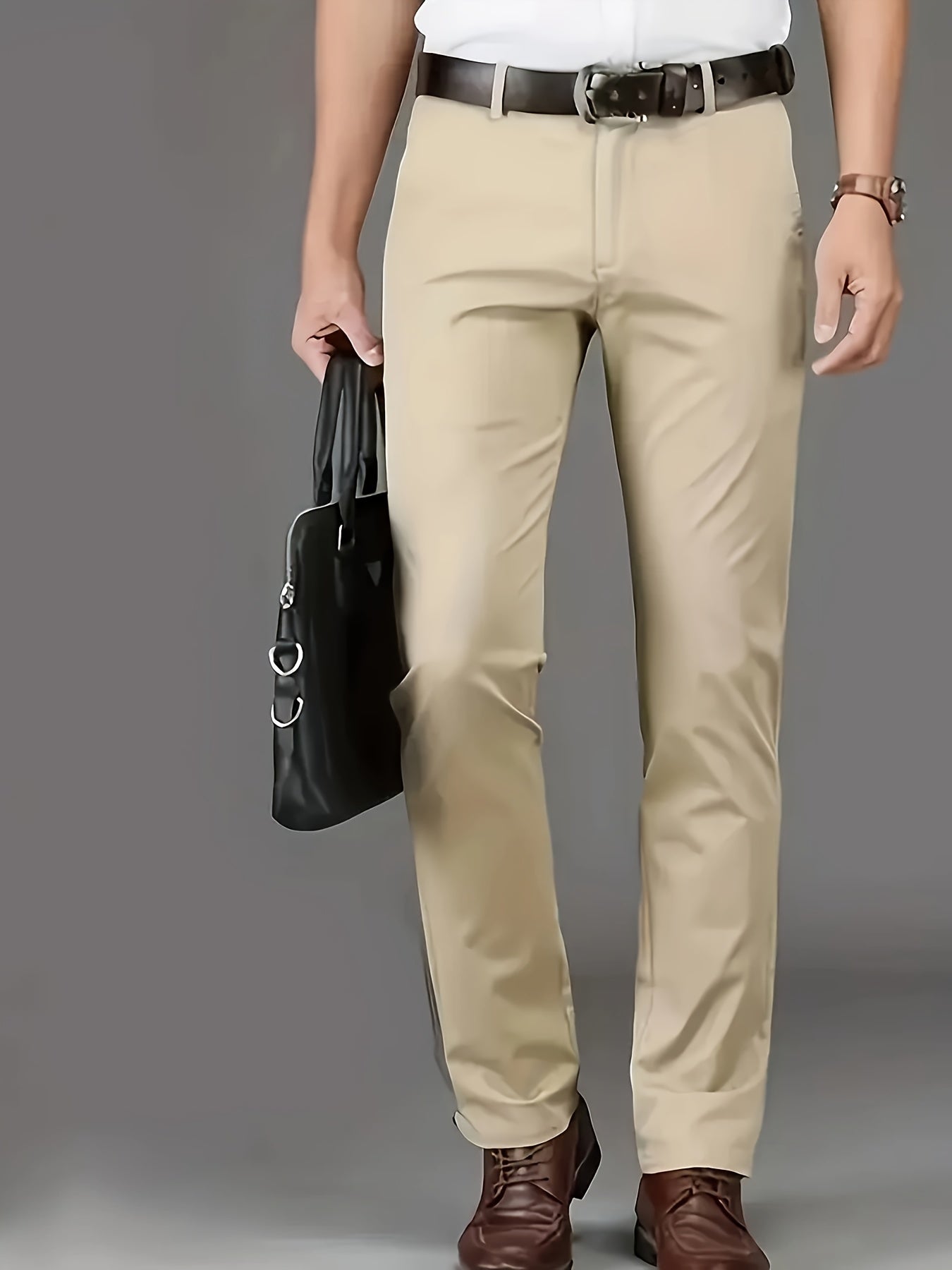 New Casual Formal Pants for Men in Four Seasons, Featuring a Business Style with Trendy Long Trousers. Fashionable And Versatile Men'S Elastic Dress Pants with a Comfortable Classic Design for Casual Wear.