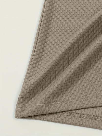 Summer Sports Casual Wear High-End Front Button Short Sleeve Shirt Breathable Turn- Collar Mesh Stretch Solid Color Top Golf Business Men's Short Sleeve - ayq