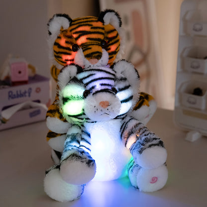Glow-in-the-Dark Magical Tiger Plush Toy - Ultra-Soft Comfort Stuffed Animal for Youngsters, Light-Up Tiger Stuffed Animal for Bedroom Decor & Nighttime Buddy, Ideal Gift for Youngsters, Polyester, Light-Up, Tiger, Ages 3+