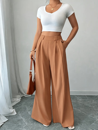 High-Waisted Wide Leg Culotte Pants for Elegant Daily Wear