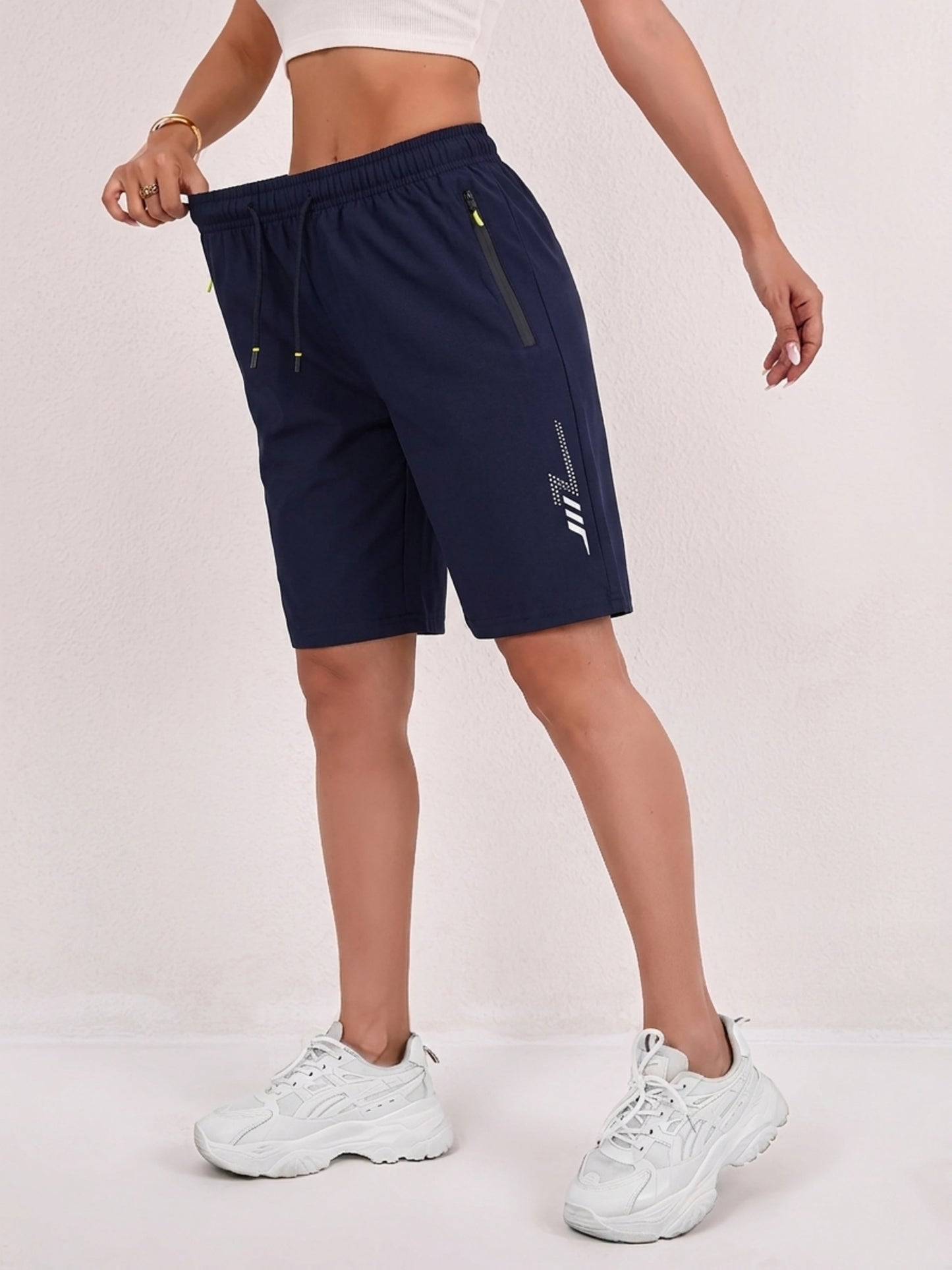 Women’s Quick-Dry Athletic Shorts with Zipper Pockets - Summer Fitness