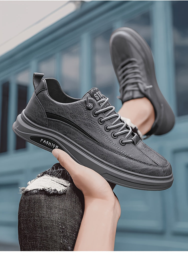 Men'S Casual Sports Shoes | Black Non-Slip Sneakers with Elastic Band Closure, Low Top Design for Spring/Fall Season - ayq