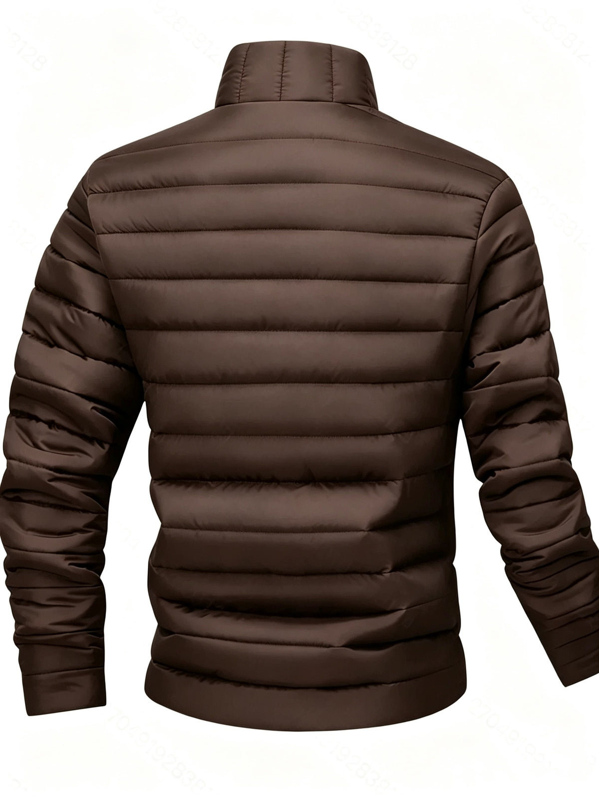 Men's Warm Winter Jacket with Stand Collar - Thick Polyester Coat