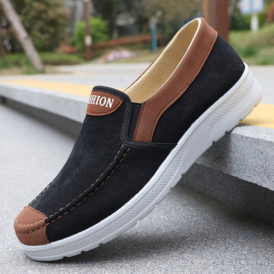 Men'S Casual Slip-On Sneakers - Navy Blue, Round Toe, Lightweight Fabric Upper, Non-Slip Faux Sole, Breathable Insole, Perfect for Outdoor Running & Daily Wear, Outdoor Running Shoes|Casual Slipon Sneakers|Breathable Insole