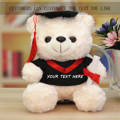 {Personalization} Graduation Bear Doll, Master's and Doctor's Bear Plush Toy, Bachelor's Suit Doll with Printed Logo, Graduation Season Gift, Gift for Classmates, Friends and School
