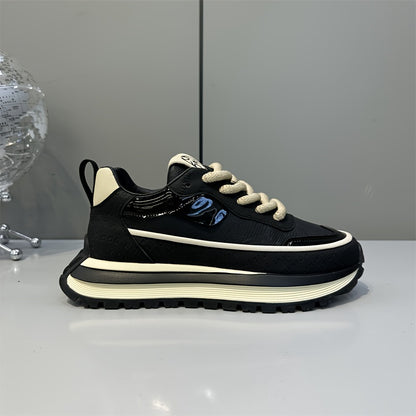 Men's Slip-Resistant Solid Color Sneakers - Low-Top Lace-Up Shoes Suitable for Casual, & Daily Wear - Comfortable Cushioned Sole, PVC Outsole, Year-Round Versatile Sneakers - ayq