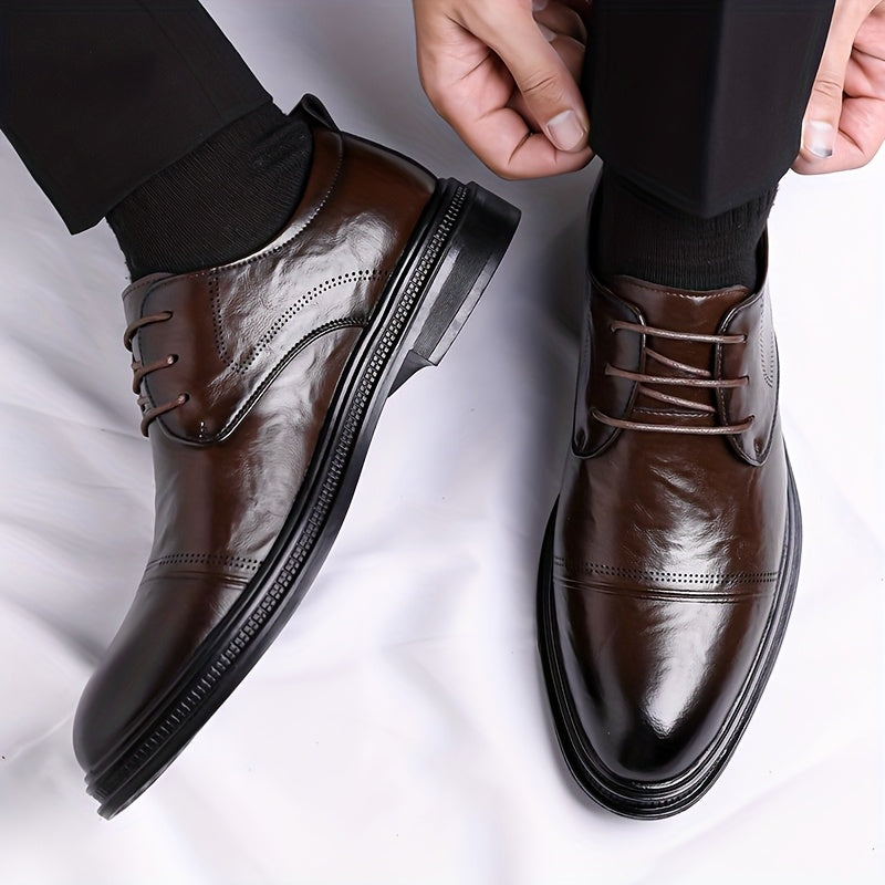 Men's Casual Business Shoes PU Upper Pointed Toe