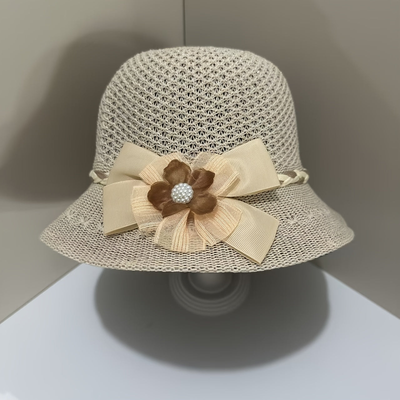 Elegant Women's Floral Breathable Polyester Bucket Hat for Summer