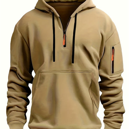 Men's Casual Hoodie with Zipper, Soft And Breathable Polyester Fabric, Machine Washable, Autumn/Winter Fashion