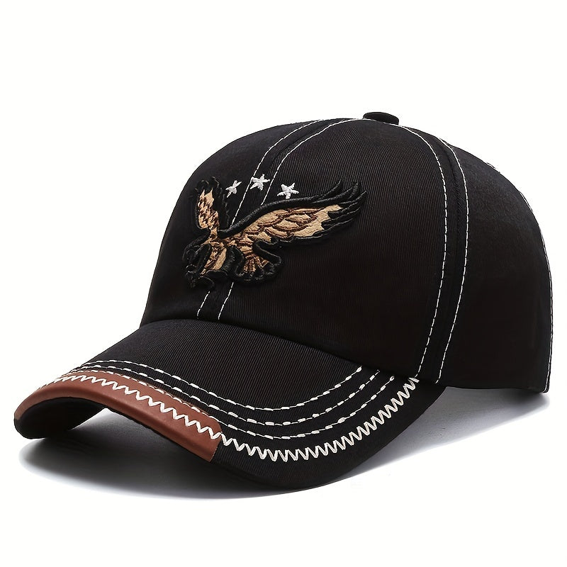 Unisex Breathable Baseball Cap with Eagle Embroidery, Lightweight
