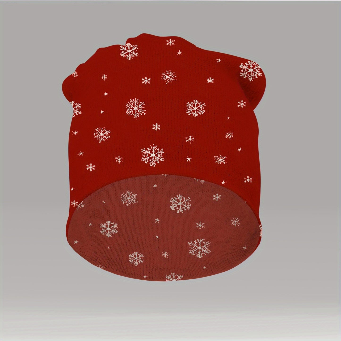 Կանացի ձմեռային գլխարկ՝ կարմիր ձյան փաթիլի նախշով, ձգվող, հարմարավետ, նախատեսված դահուկավազքի, չմշկասահքի, Սուրբ Ծննդյան երեկույթի համար։ Թեթև գլխարկ ցուրտ եղանակի կանանց համար (հեշտ խնամքով)։ Տոնական նվերի գաղափար։