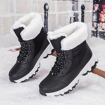 Winter velvet warm Men's and Women's shoes, thick snow boots, outdoor anti slip large size high top shoes