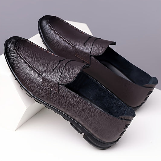 Men's Classic Low-Cut Business Shoes - Comfortable Formal Slip-Ons - ayq