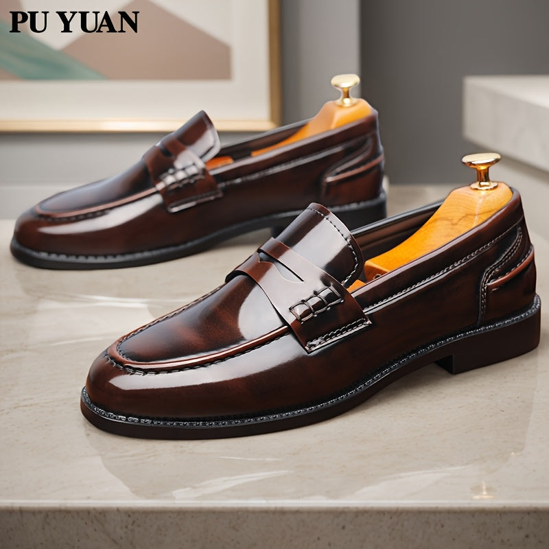 Men's Plus Size Casual Business Loafers with Microfiber Upper
