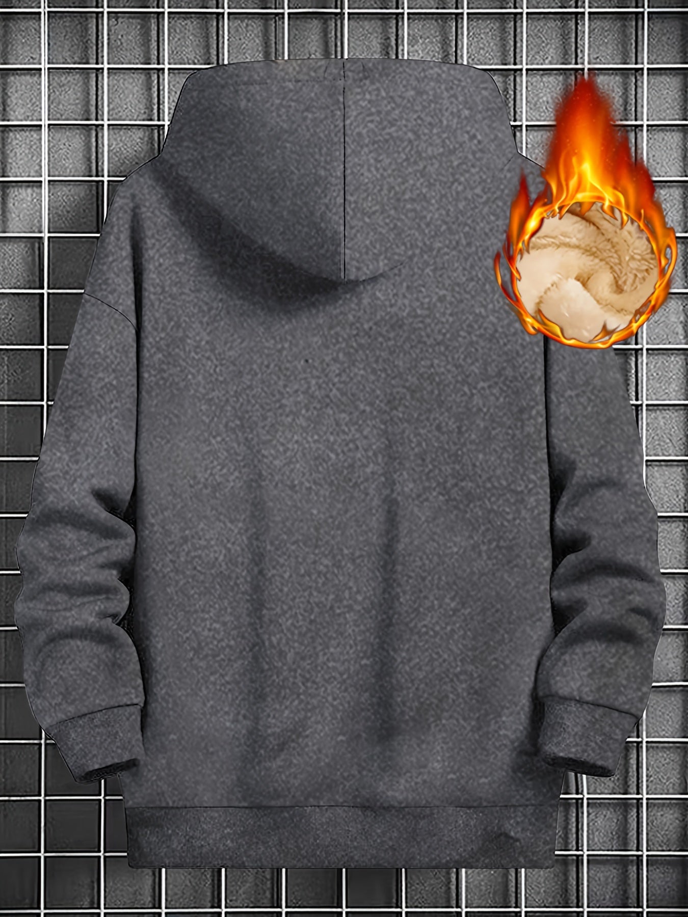 Men's Fleece-lined Cozy Hooded Sweatshirt With Drawstring And Kangaroo Pocket, Men's Hoodie For Winter Outdoor