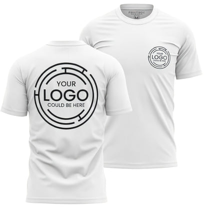 2pcs Men's Quick-Dry T-Shirts - Moisture-Wicking Breathable Gym Shirts with Custom Logo Print, Regular Fit Round Neck for Workout  Casual Wear, Workout Shirts, Durable Sportswear