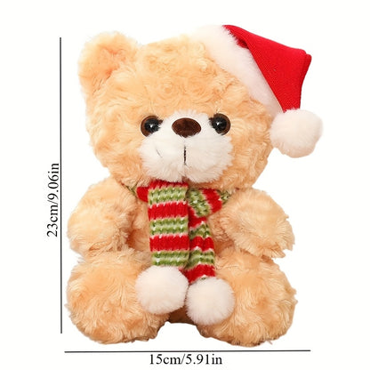 One Cute Christmas Teddy Bear Plush Toy, Perfect As a Soft Gift for Children, Ideal for Holiday Home Decoration And As a Festive Present