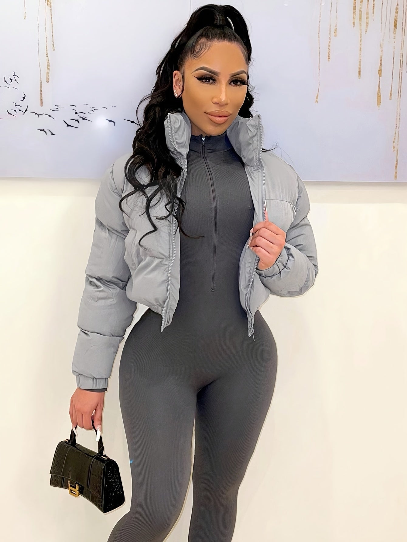 Աշնանային/ձմեռային եվրոպական և ամերիկյան կանացի կարճ բաճկոն