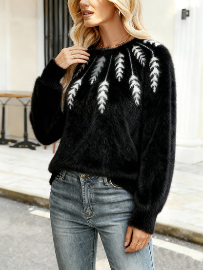 Women's Burgundy Winter Cardigan Sweater - Elegant Collar & Pine Tree Pattern, Soft Stretchy Pullover Jacket, Long Sleeve Cozy Sweaters for Fall/Winter, Christmas, Korean Fashion, Pininterest Outfits (Machine Washable)