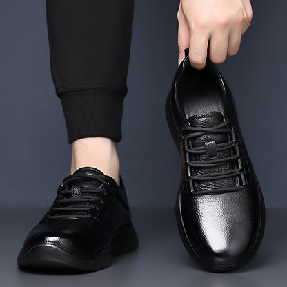 Men'S Fleece Lined Sneakers | Simple Panel Design, Heel Pull Tab, Trendy Casual Shoes for Campus Life and Dating, Low Top, Genuine Faux Leather Upper, Fabric Insole and Inner Material, Solid Color