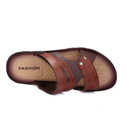 Men's Adjustable Strap Slip-On Sandals with Thick Sole