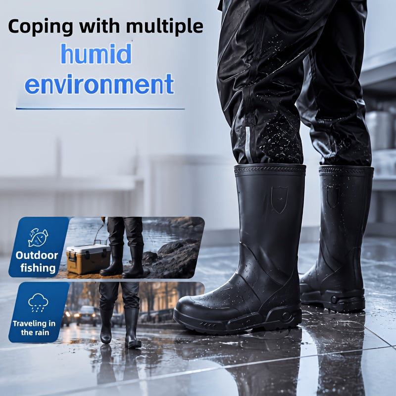Men's Tall Lightweight Waterproof EVA Rain Boots for Outdoor