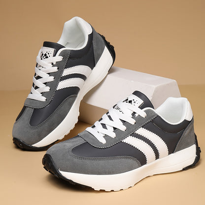 ZERJER Unisex Casual Lace-Up Sneakers - Comfortable All-Season Shoes