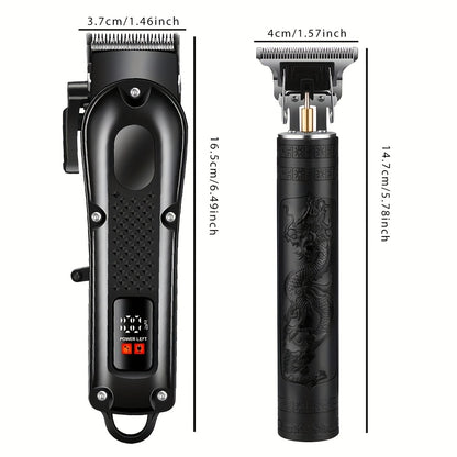 Տղամարդկանց 2-ը 1-ում էլեկտրական սափրիչ և մազ կտրիչ՝ USB լիցքավորմամբ, մորուքի կտրիչ, 8 սահմանափակող սանր, T-աձև շեղբ, ABS կորպուս, իդեալական է ամենօրյա խնամքի և նվերների համար