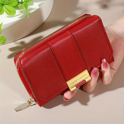 Women's Vintage PU Wallet - Long Wallet with Snap Closure & Zipper Coin Pocket, Credit Card Holder & Coin Purse, Nylon & Oil-Tanned for Everyday Use, Travel, - Women's Money Holder