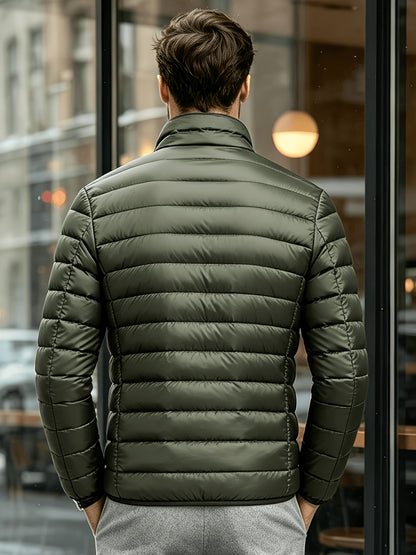 Men's Lightweight Stand-Collar Quilted Jacket for Fall Winter