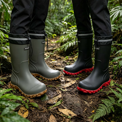 Waterproof PVC Rain Boots with Spare Insole and Anti-Slip Sole