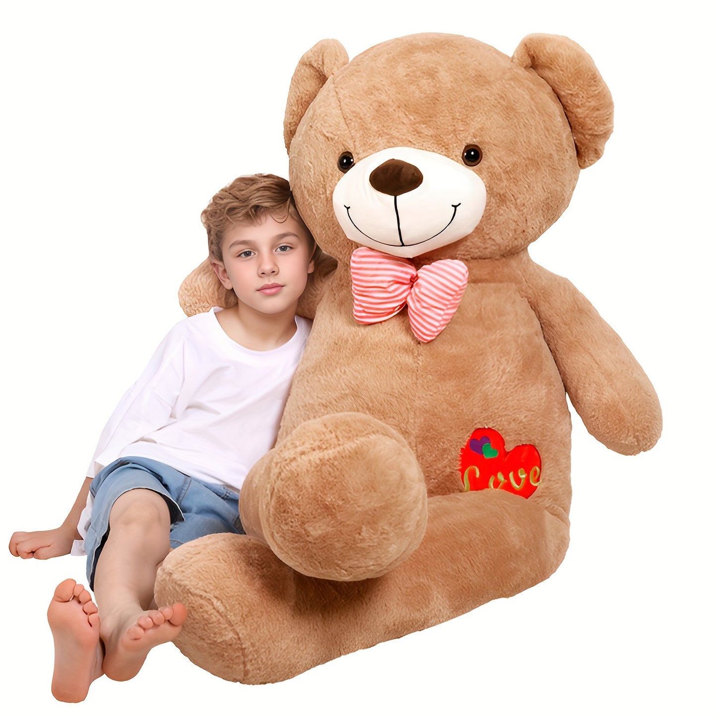 121.92 cm Soft Plush Toy Jumbo Lovely Teddy Bear Stuffed Animal Brown Big Teddy bear Giant Plush Pillow Oversized Toy Girlfriend Boy Girls Birthday Gift Easter