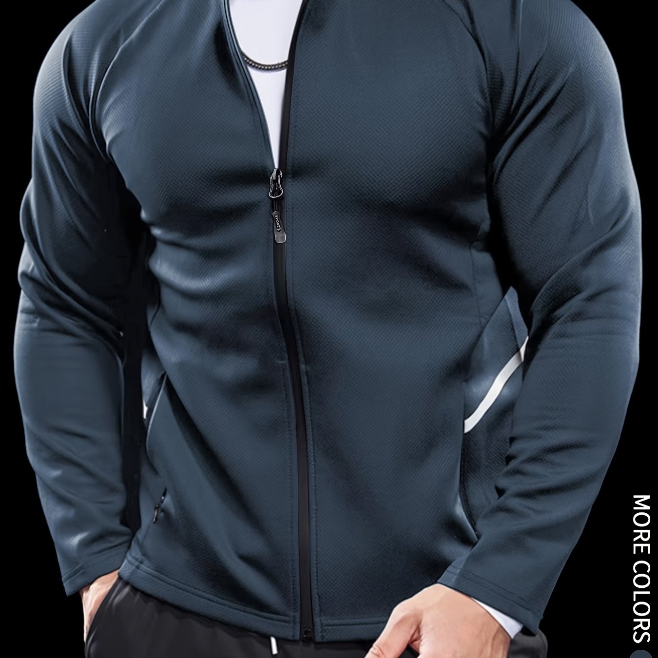 Men's Athletic Jacket - Quick-Dry Gym Coat with Zipper Closure, Lightweight Workout Jacket for Running, Hiking, Training - Olive Green Athletic Outerwear (Machine Washable) - Bodybuilding & Casual Streetwear, Workout Clothes,