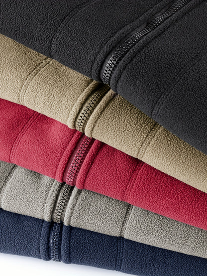 Men's Warm Stand Collar Cardigan Jacket, Honeycomb Heat-Retaining Graphite Lining, Thermal Insulation, Warmer Upper Body, Quality Men's Wear, Warm Lining, Carbon Fiber Technology - Full-Zip Winter Coat, Full-Length Zipper, Ma