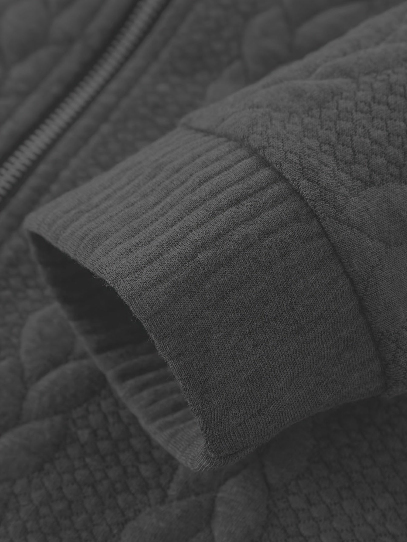 Men'S Light Blue Quilted Zip-Up Jacket - Casual Fall/Winter Outerwear with Stand Collar, Long Sleeves, and Front Pockets, Perfect for Casual Attire, Autumn Winter Apparel | Quilted Texture Jacket | Zippered Jacket