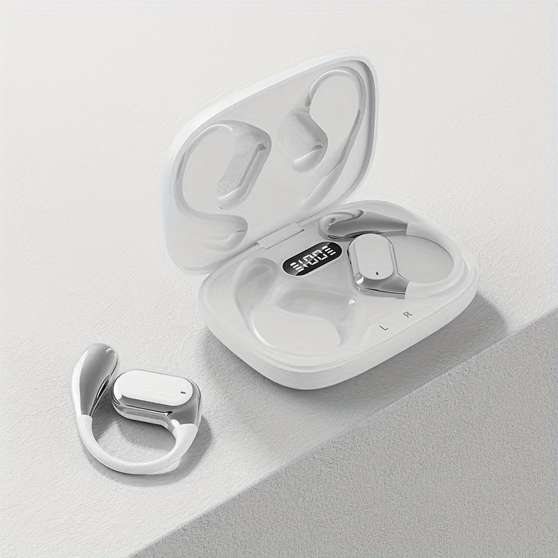 SENBOWE Wireless Earbuds with Digital Display Charging Case - Touch Control, Condenser Mic, Non-Waterproof, Open-Back Design, USB Charging, Type-C, for Gaming & Cellphones, Adult - Plastic Material